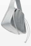 alexander wang ryan small bag in metallic rib knit metallic silver