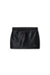 Alexander Wang black black satin faille logo miniskort
