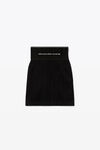 alexander wang logo elastic mini skirt in ribbed jersey black