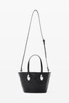 Alexander Wang black dome small tote bag in crackle patent leather