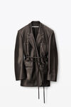 alexander wang robe blazer portefeuille en cuir gras black