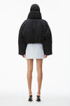 alexander wang crystal hotfix cropped puffer jacket  black