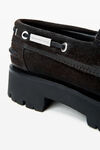 Alexander Wang chocolate mocassini da barca marroni in pelle scamosciata cerata carson
