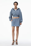 Alexander Wang washed vintage blue acid wash miniskirt in classic cotton terry