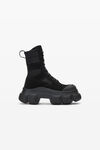 alexander wang storm combat boot in suede/rubber black