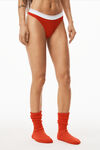 alexander wang thong in ribbed jersey red