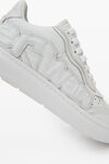alexander wang puff pebble leather sneaker with logo optic white