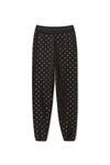alexander wang hotfix logo legging in crystal nylon  black