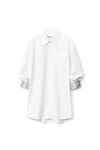 alexander wang crystal cuff oversized shirt in poplin white