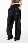 Alexander Wang black logo track pant with piping