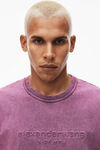 alexander wang embossed logo tee in compact jersey acid candy pink