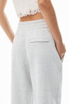 alexander wang puff logo sweatpant in structured terry   light heather grey