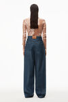 alexander wang wide leg jean in coated denim dark indigo