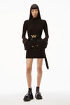 alexander wang long-sleeve mini dress in cashmere wool cola