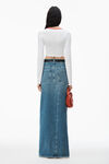 alexander wang lettuce hem crewneck in micro rib jersey white