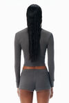 Alexander Wang army drab grauer cardigan in waffelstrick