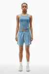 Alexander Wang washed blue classic racer tank in ribbed cotton