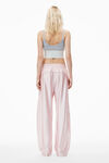 alexander wang logo elastic bra in ribbed jersey grey