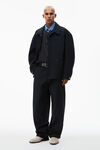 alexander wang camicia oversize in twill di cotone con taschino black