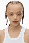Alexander Wang white crystal hotfix racer tank loungewear minidress