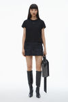 Alexander Wang black 徽标装饰棉质平纹针织布紧身 t 恤