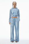 Alexander Wang washed light blue trackpants in crushed velour