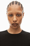 alexander wang cropped tee in compact jacquard black