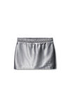 Alexander Wang alloy grey satin faille logo miniskort