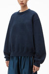 alexander wang puff logo sweatshirt in glitter terry nine iron