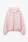 Alexander Wang light pink pink cotton logo zip-up hoodie