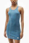Alexander Wang washed blue robe débardeur d’intérieur à dos nageur en coton côtelé