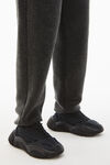 alexander wang sporty logo sweatpant in reverse terry charcoal