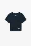 Alexander Wang navy 罗纹棉质短款 t 恤