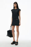 Alexander Wang washed jet black tapered minidress in classic terry