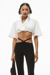 alexander wang crisscross logo legging in viscose knit black