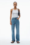 Alexander Wang vintage medium indigo fly high-rise stacked jeans