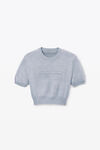 Alexander Wang washed grey pull gris en maille chenille de coton mélangé avec logo