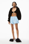 alexander wang frayed boxer in stripe oxford oxford blue/white