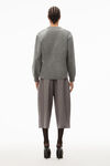alexander wang puff logo long sleeve tee in glitter jersey sidewalk
