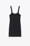Alexander Wang black 华夫纹针织水晶烫钻吊带连衣裙