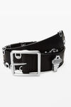 Alexander Wang black cintura nera in pelle con dettagli in metallo