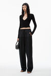 alexander wang 徽标铭牌美利奴羊毛 v 领套头衫 black