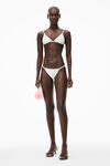 alexander wang diamante logo bikini top in jersey snow white
