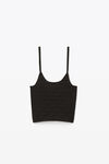 alexander wang 徽标装饰密织尼龙短款吊带背心 black