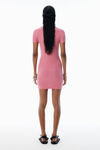 Alexander Wang lotus pink logo jacquard shrunken minidress