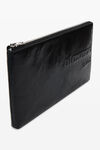 alexander wang 裂纹漆皮拉链手拿包 black