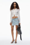 Alexander Wang soft white cardigan corto in viscosa con logo ricamato