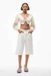 alexander wang 天然牛仔布徽标装饰沙滩短裤 vintage white