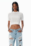 Alexander Wang soft white white clear bead hotfix crewneck tee