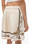 alexander wang baroque boxer shorts in silk twill ivory multi